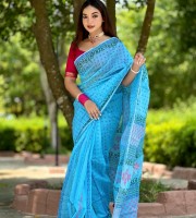 Premium Block Print Cotton Saree-1002